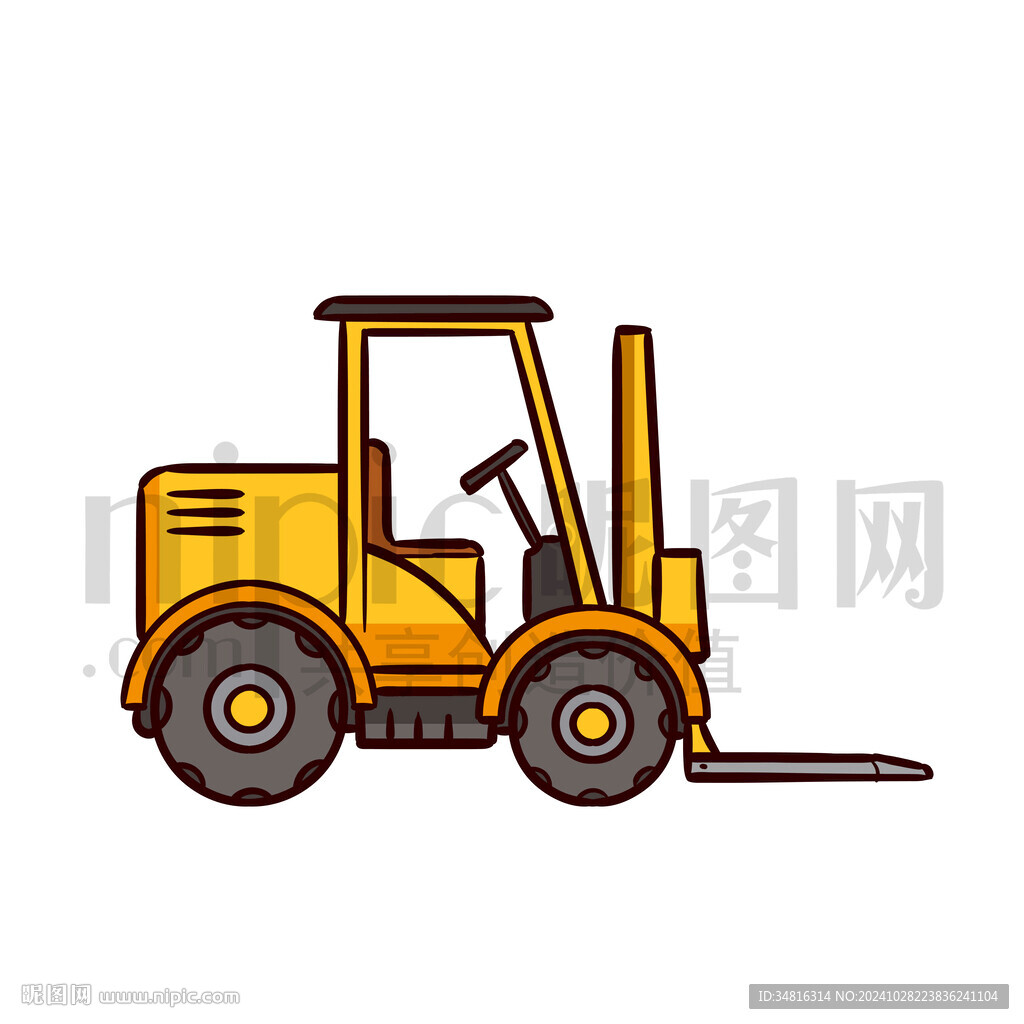 卡通工程车叉车