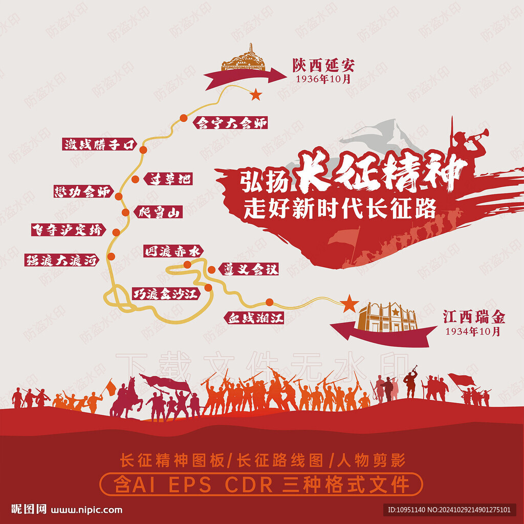 长征历程 文化墙