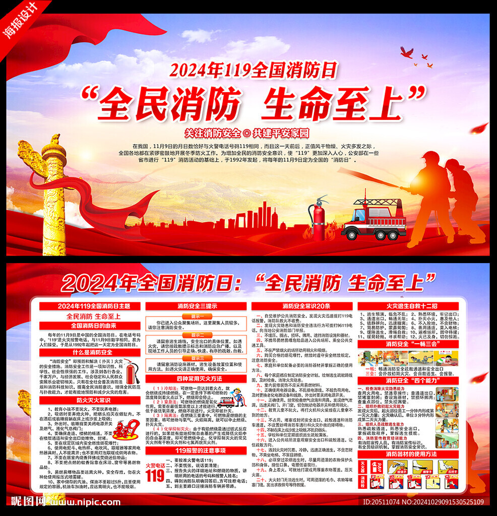 全国消防日宣传栏