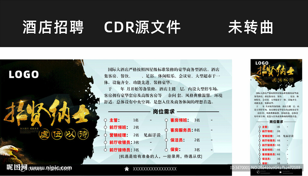 酒店招聘海报