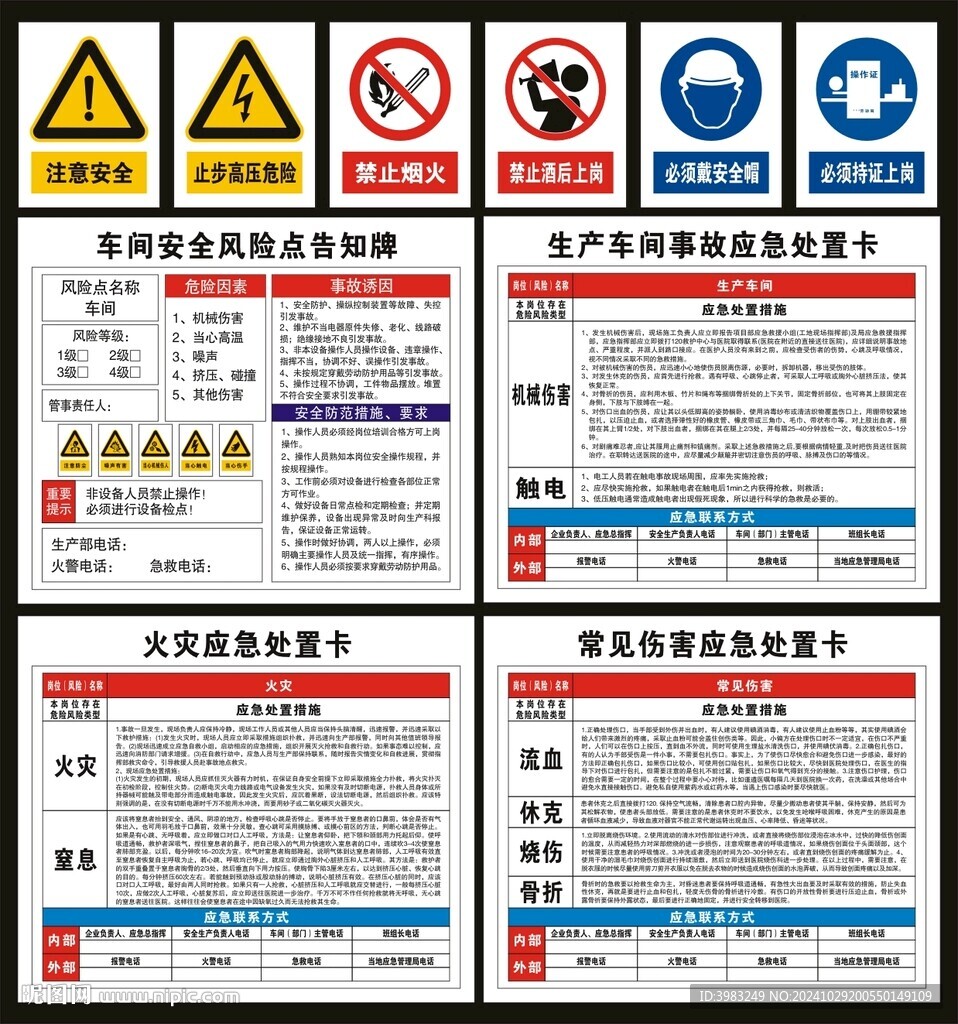 车间安全应急处置卡
