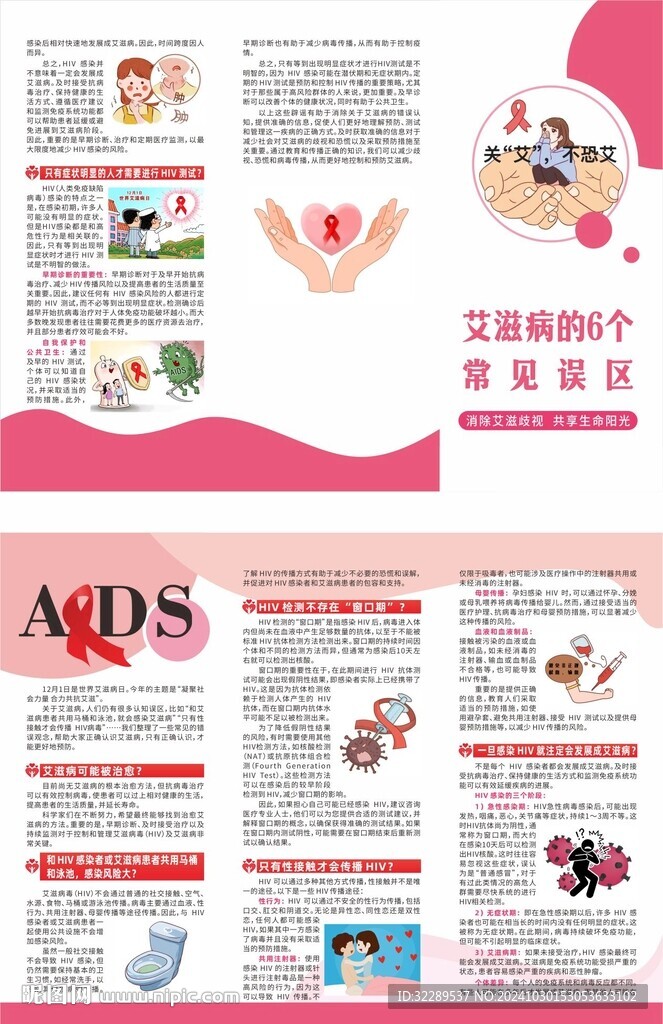 艾滋病的6个常见误区三折页