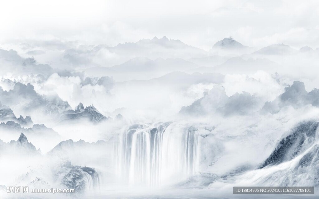 中式山水背景墙