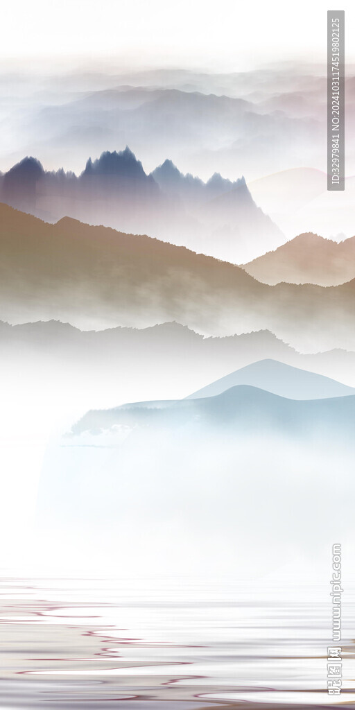 极简 高清山水玄关 TIF分层