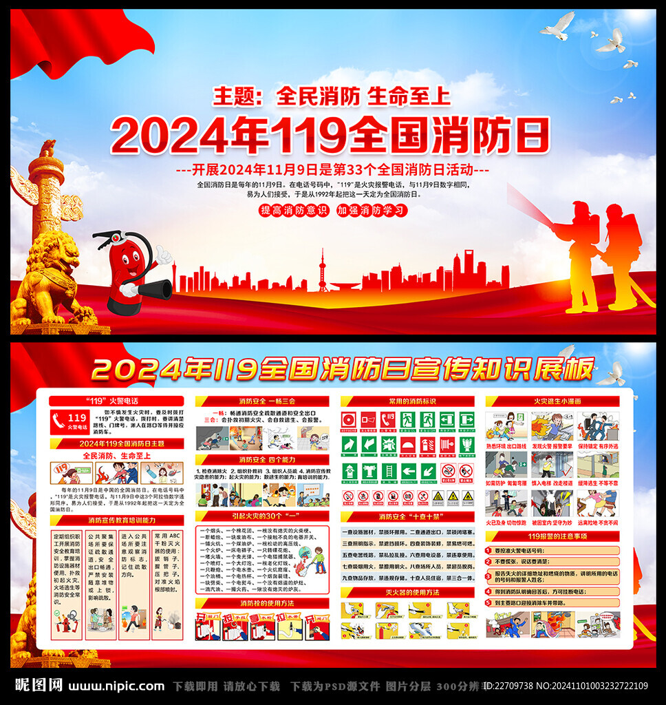 消防安全知识教育海报
