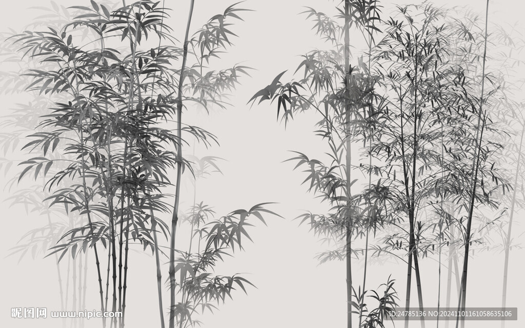 水墨竹林