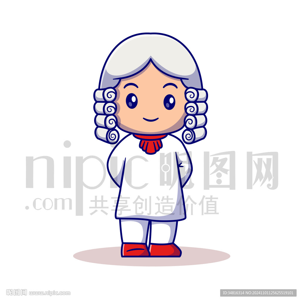 可爱卡通人物法官律师