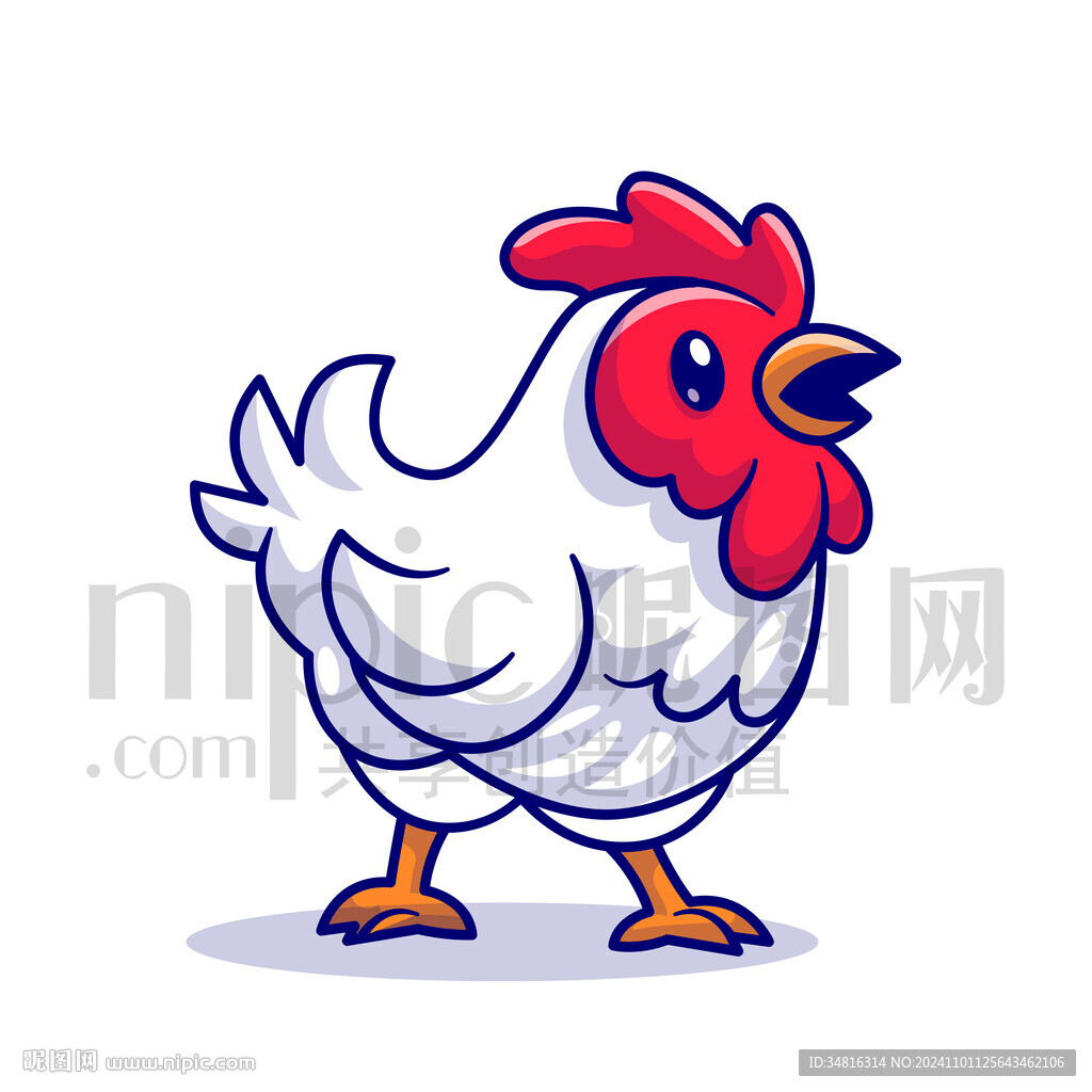 可爱卡通公鸡母鸡
