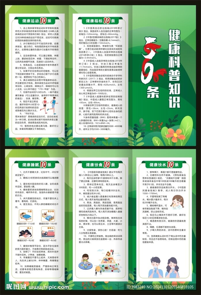 健康科普知识50条三折页