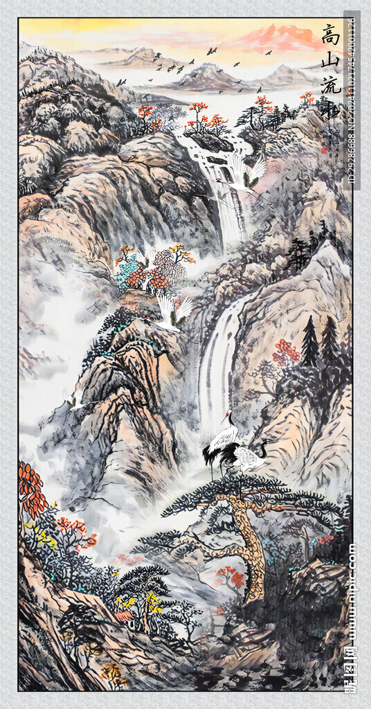 高山流水玄关画