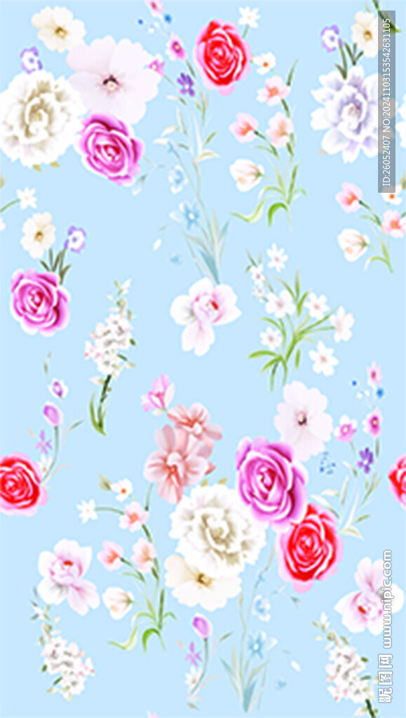 蓝底花