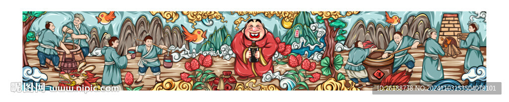 手工匠国潮酿酒图