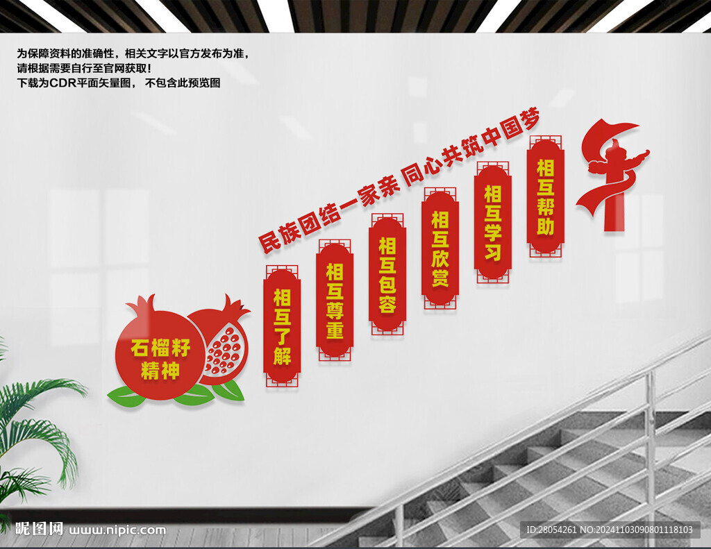 民族团结楼梯文化墙