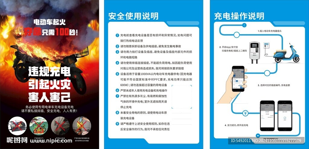 电动车充电海报