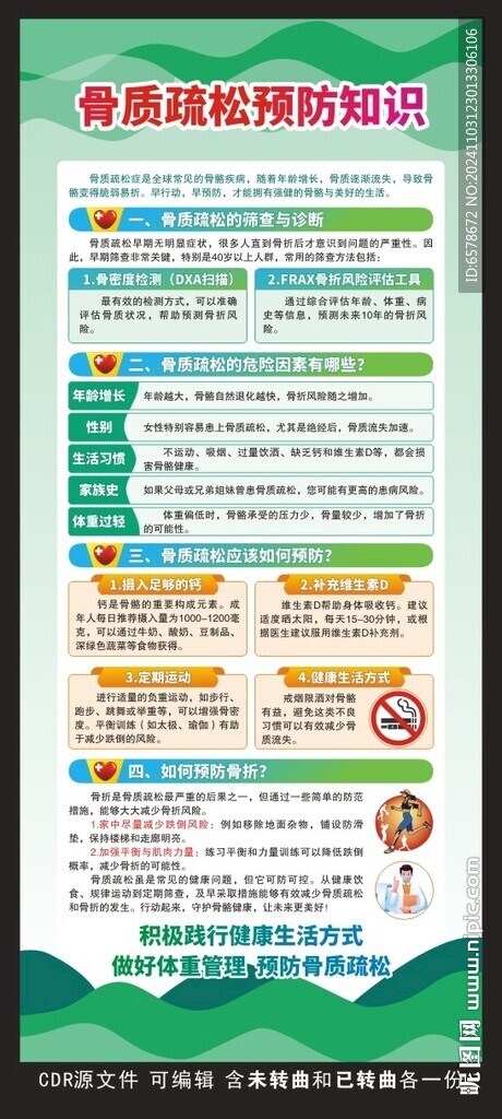 骨质疏松预防知识展架