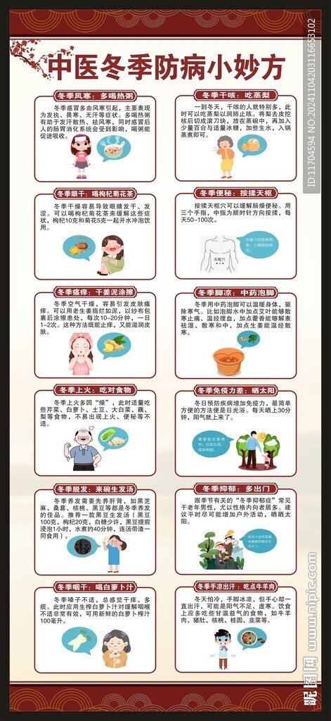 中医冬季健康知识展架