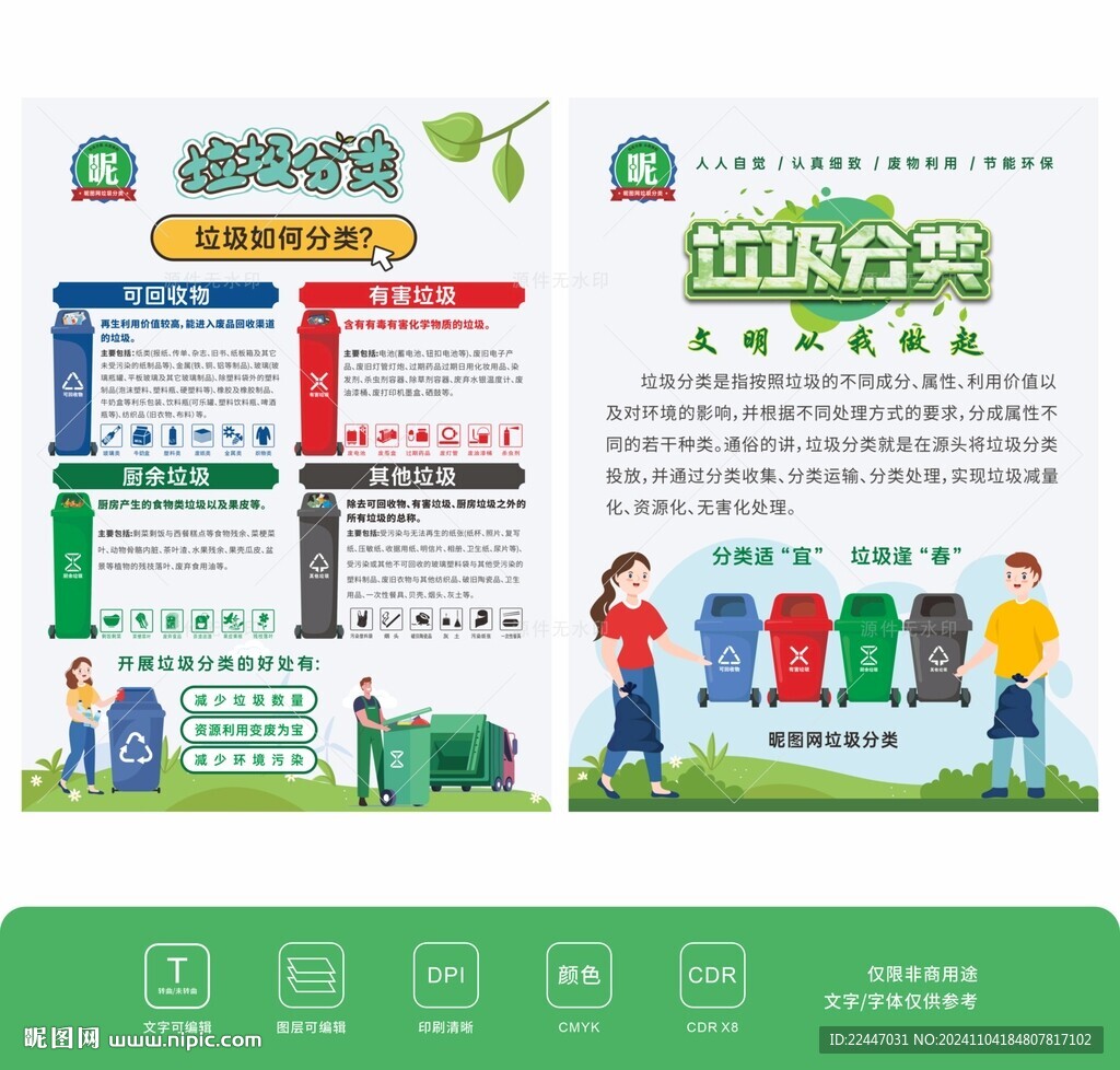 垃圾分类宣传单页