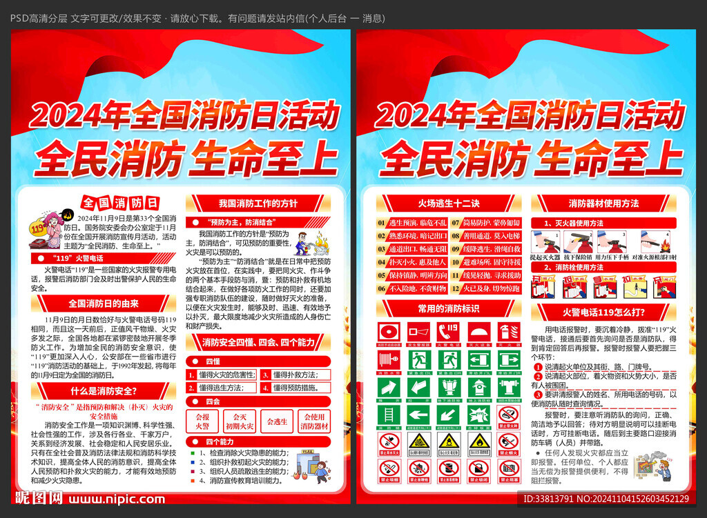 2024年全国消防日宣传单
