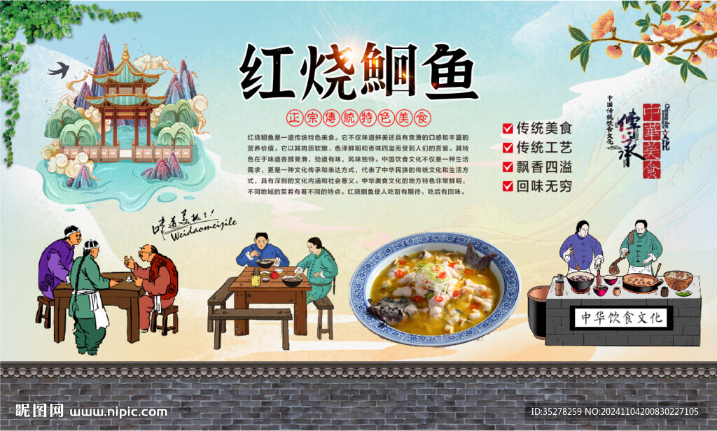 红烧鮰鱼背景