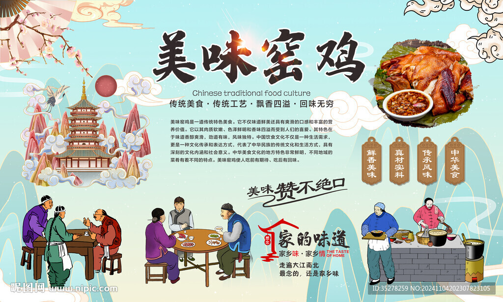 窑鸡背景墙