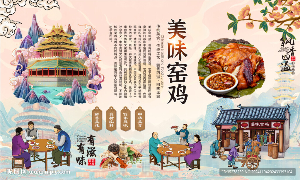 窑鸡背景墙