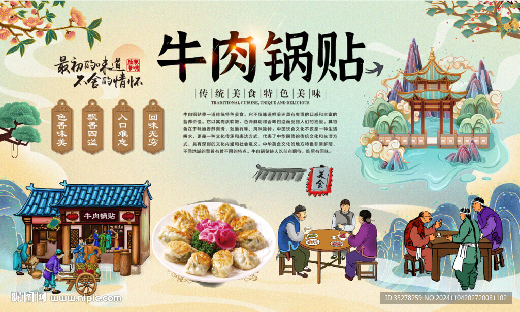 牛肉锅贴背景