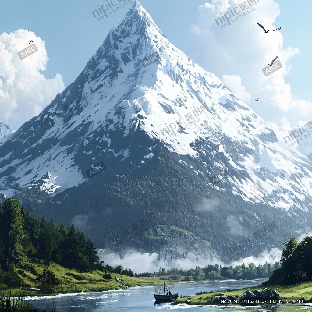 插画图山插画