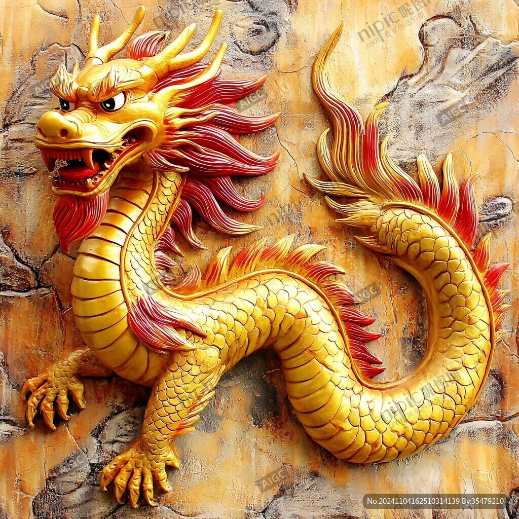 高清龙壁画