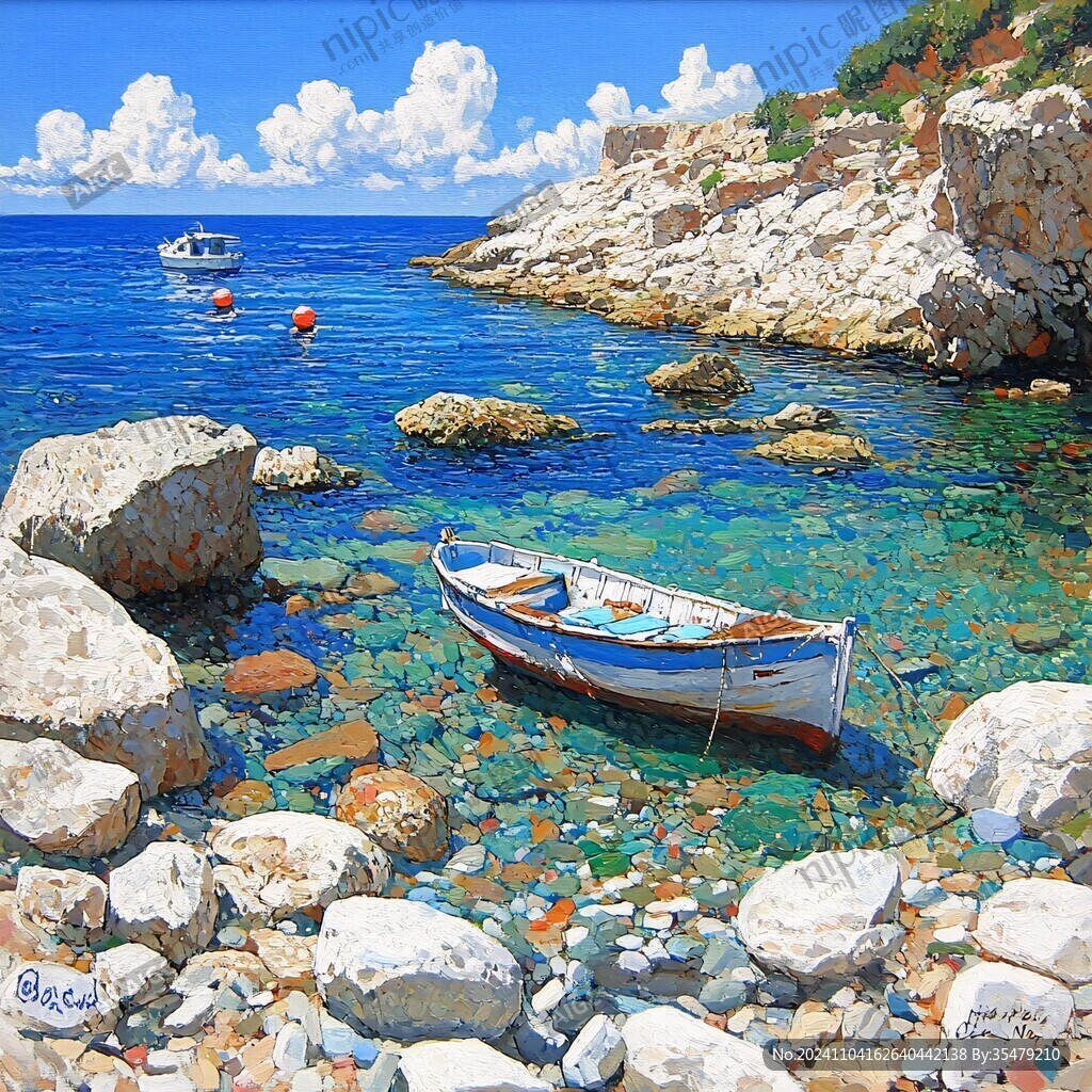 地中海风景油画