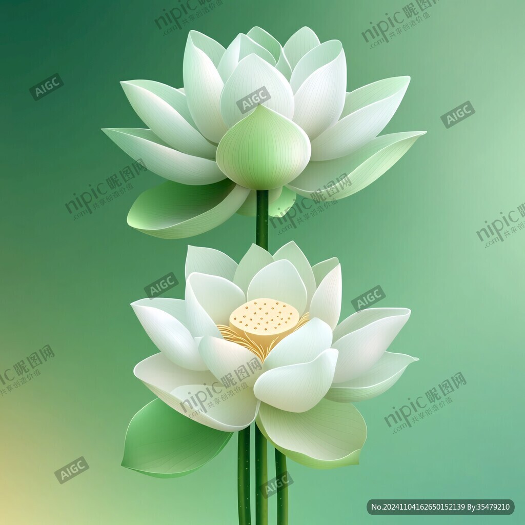鼠绘精绘莲花花朵