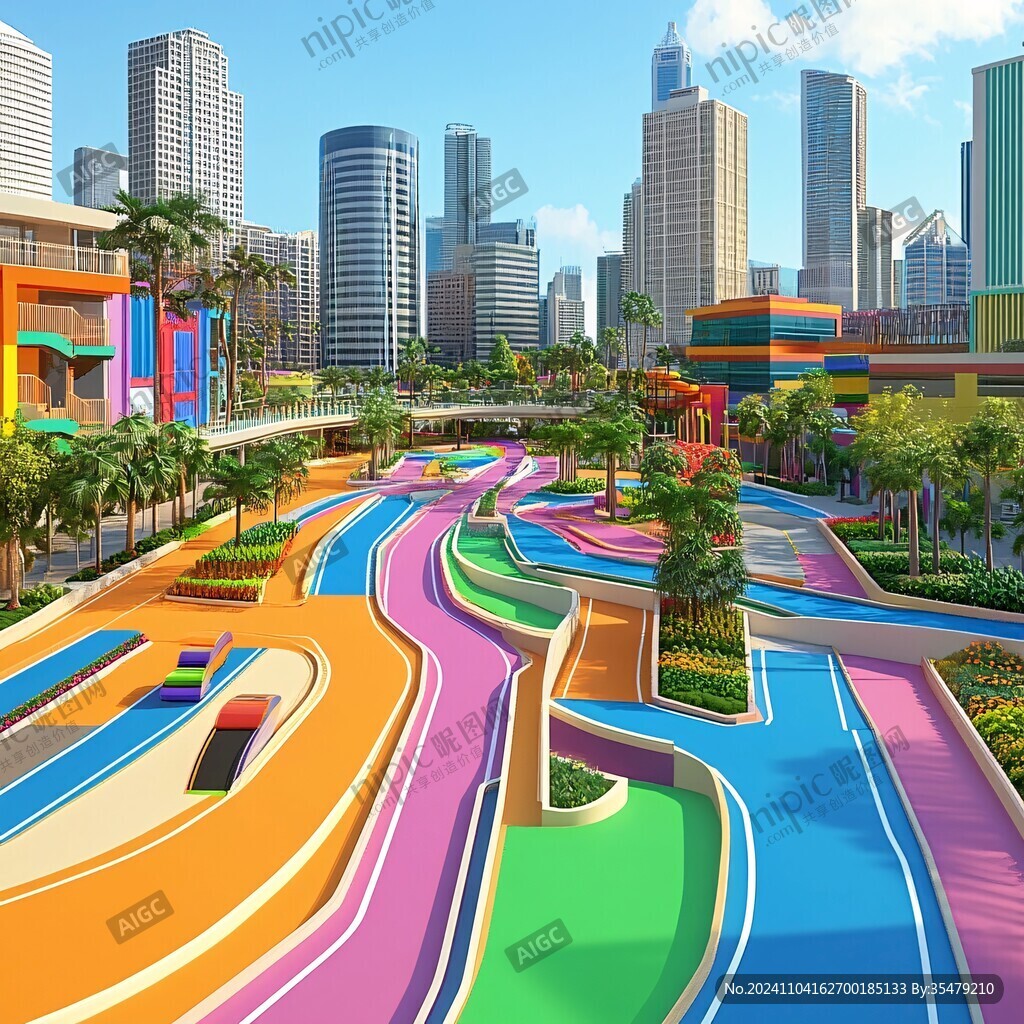 彩色步道广场