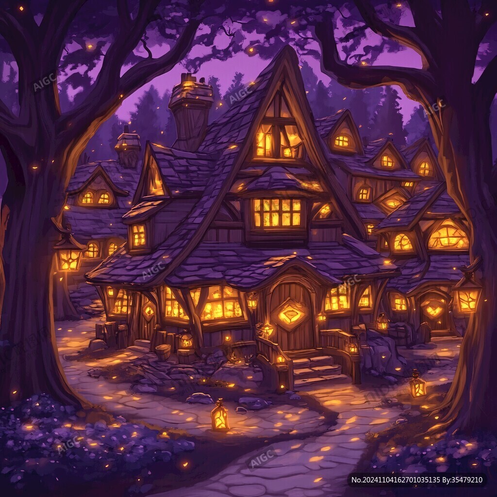 万圣节南瓜屋插画