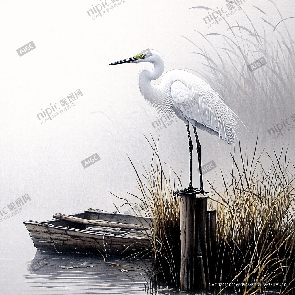 白鹭装饰画