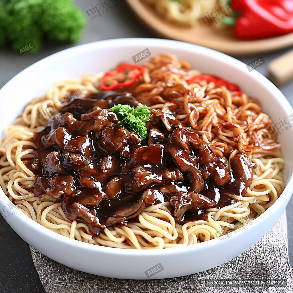 菌菇牛肉酱拌面