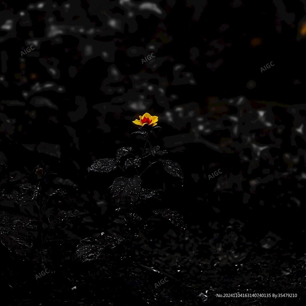 黑背景小黄花