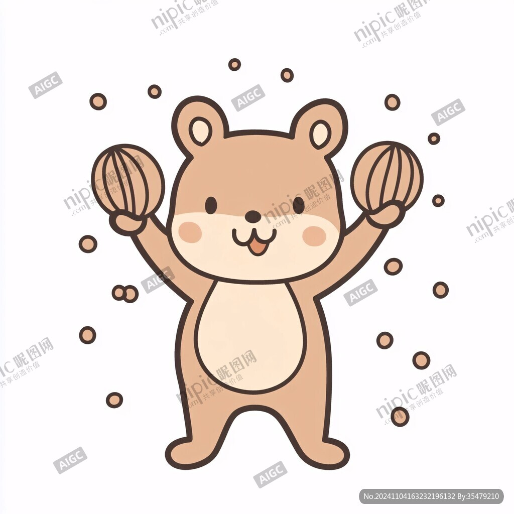 卡通膨胀小熊