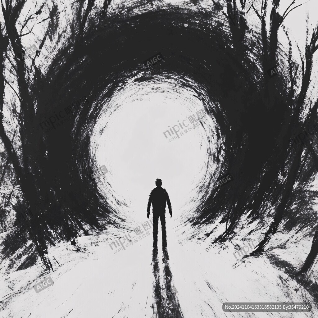 人走过隧道