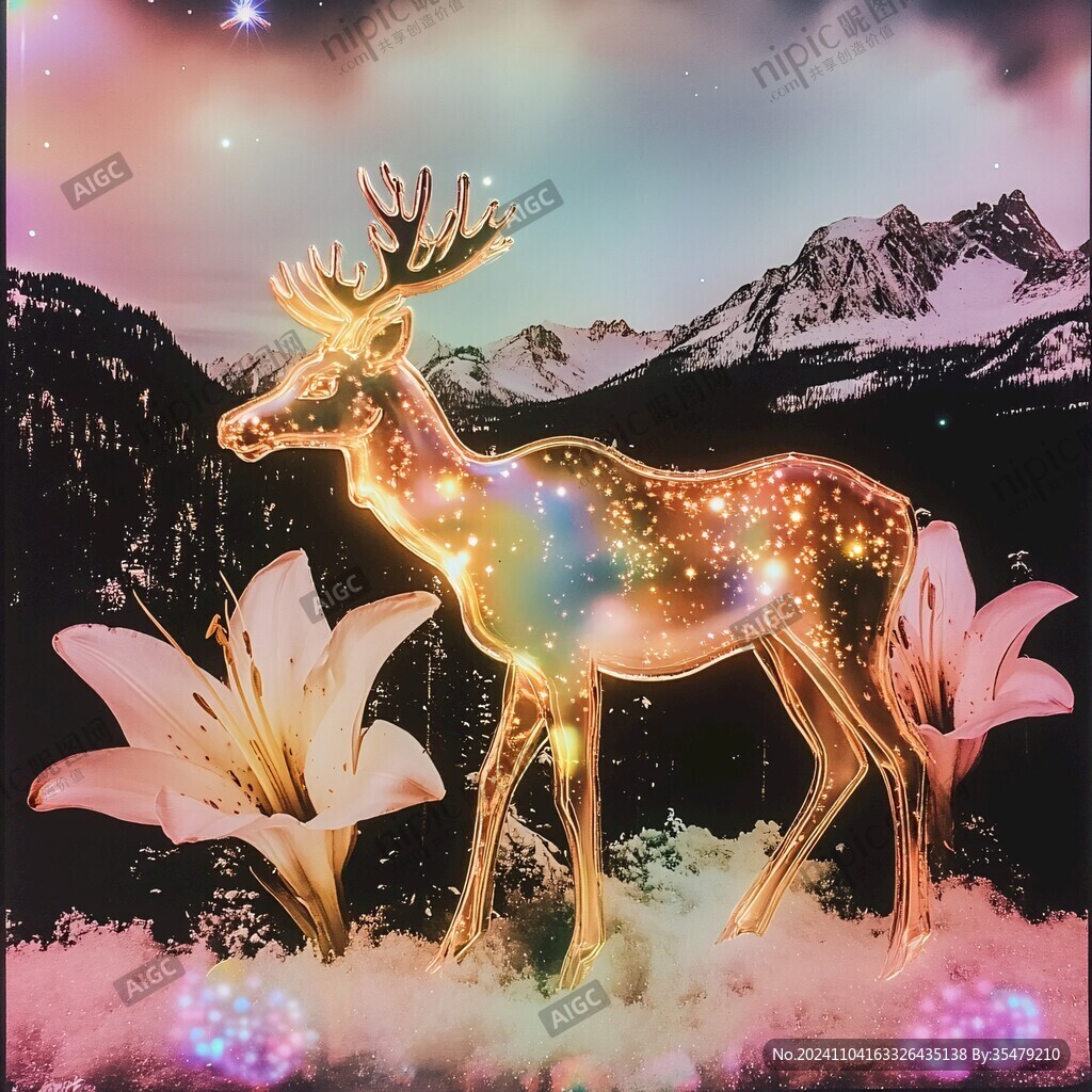 梦幻麋鹿彩灯