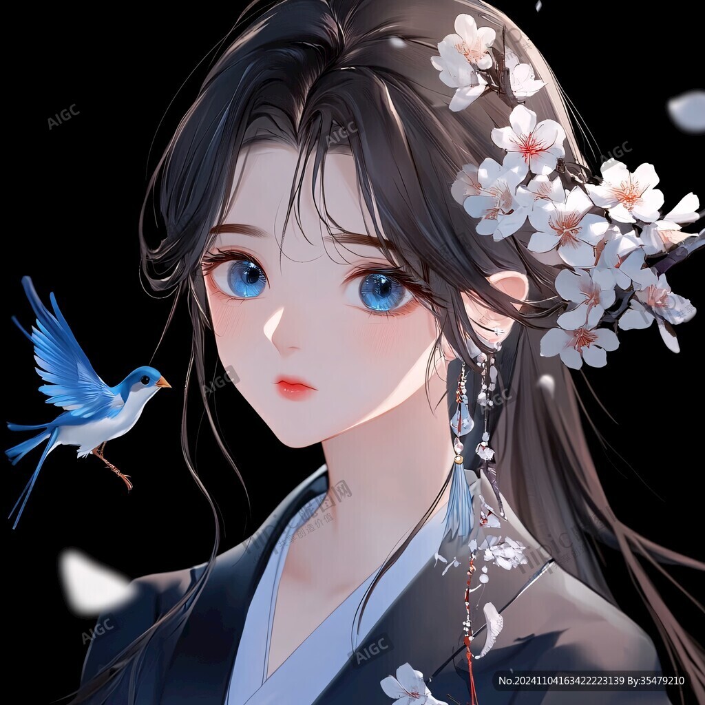 古风美女头像插画封面