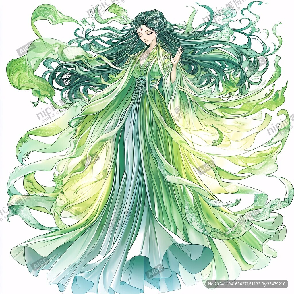 古装绿色女子