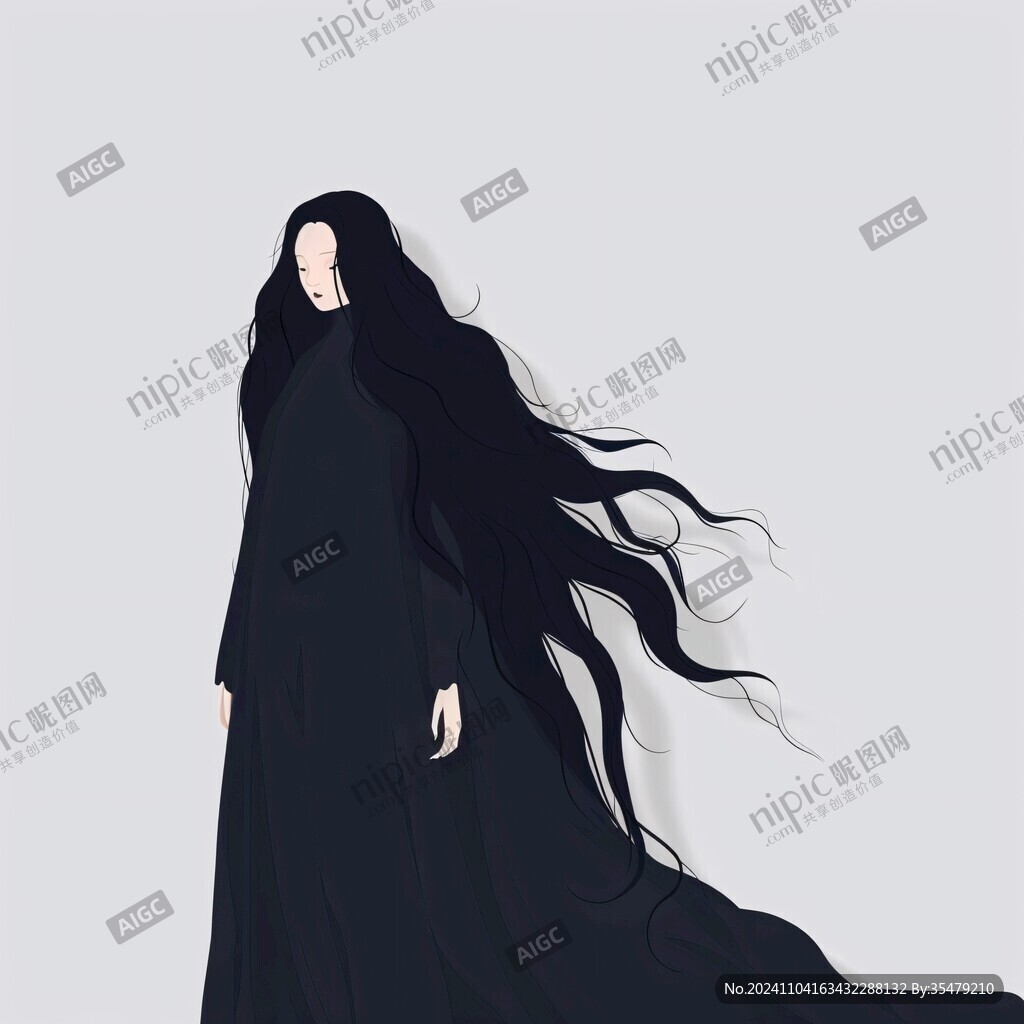 无脸美女插画