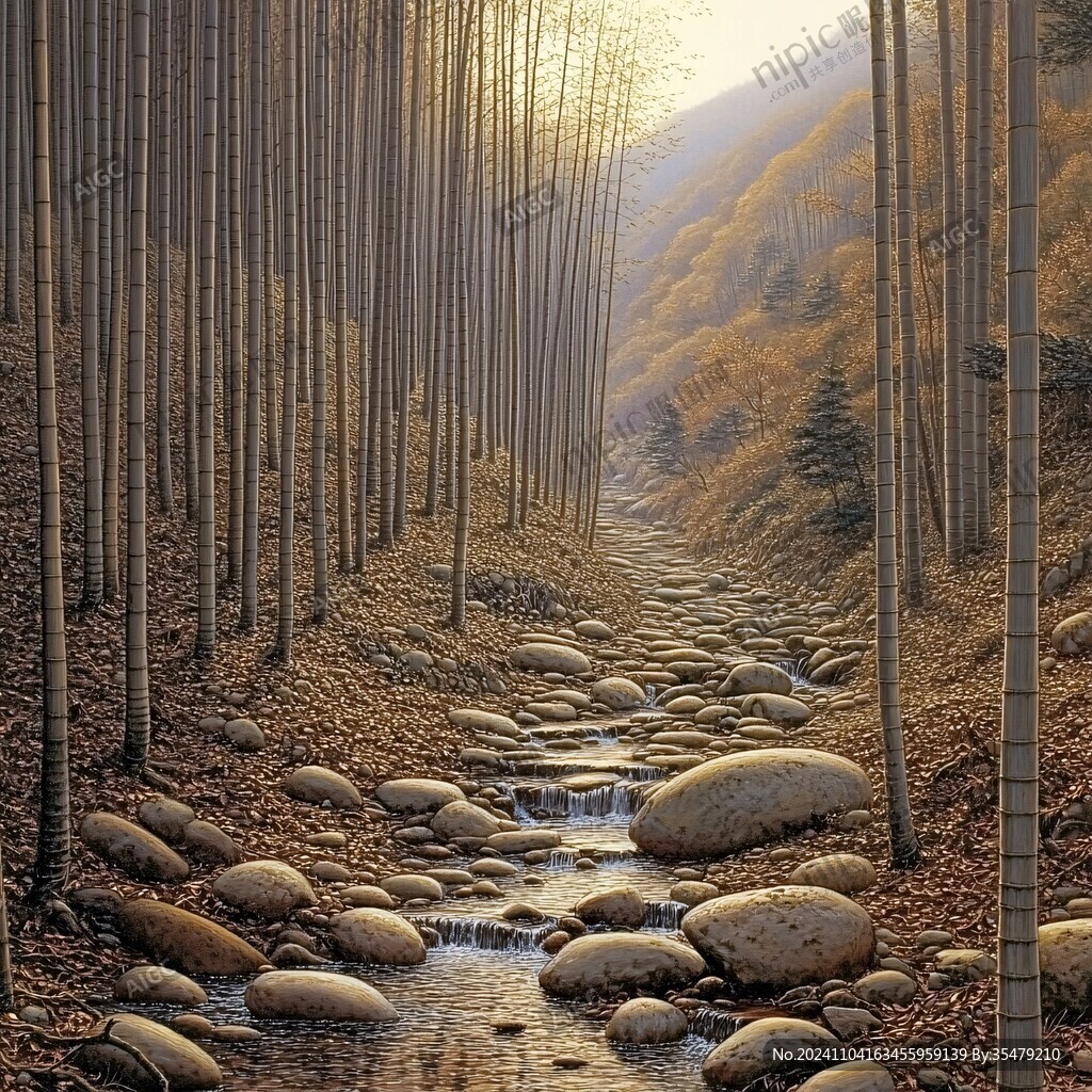 意境彩色竹林