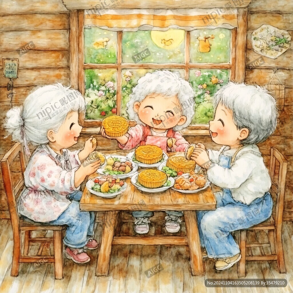 小饭桌插画