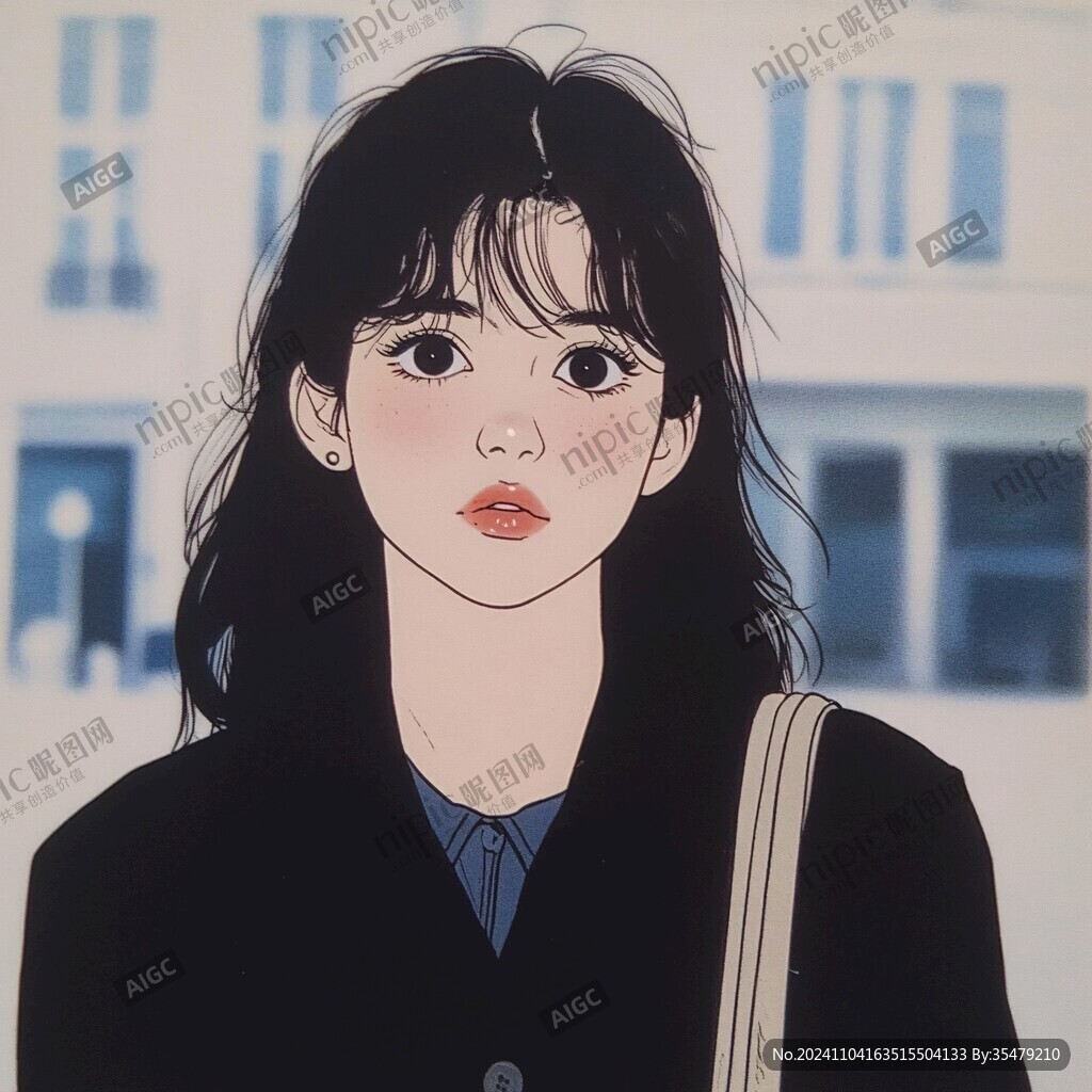 少女头像插画