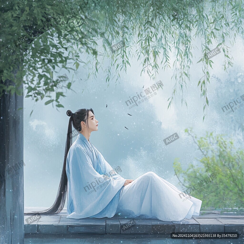 古风人像水墨山水