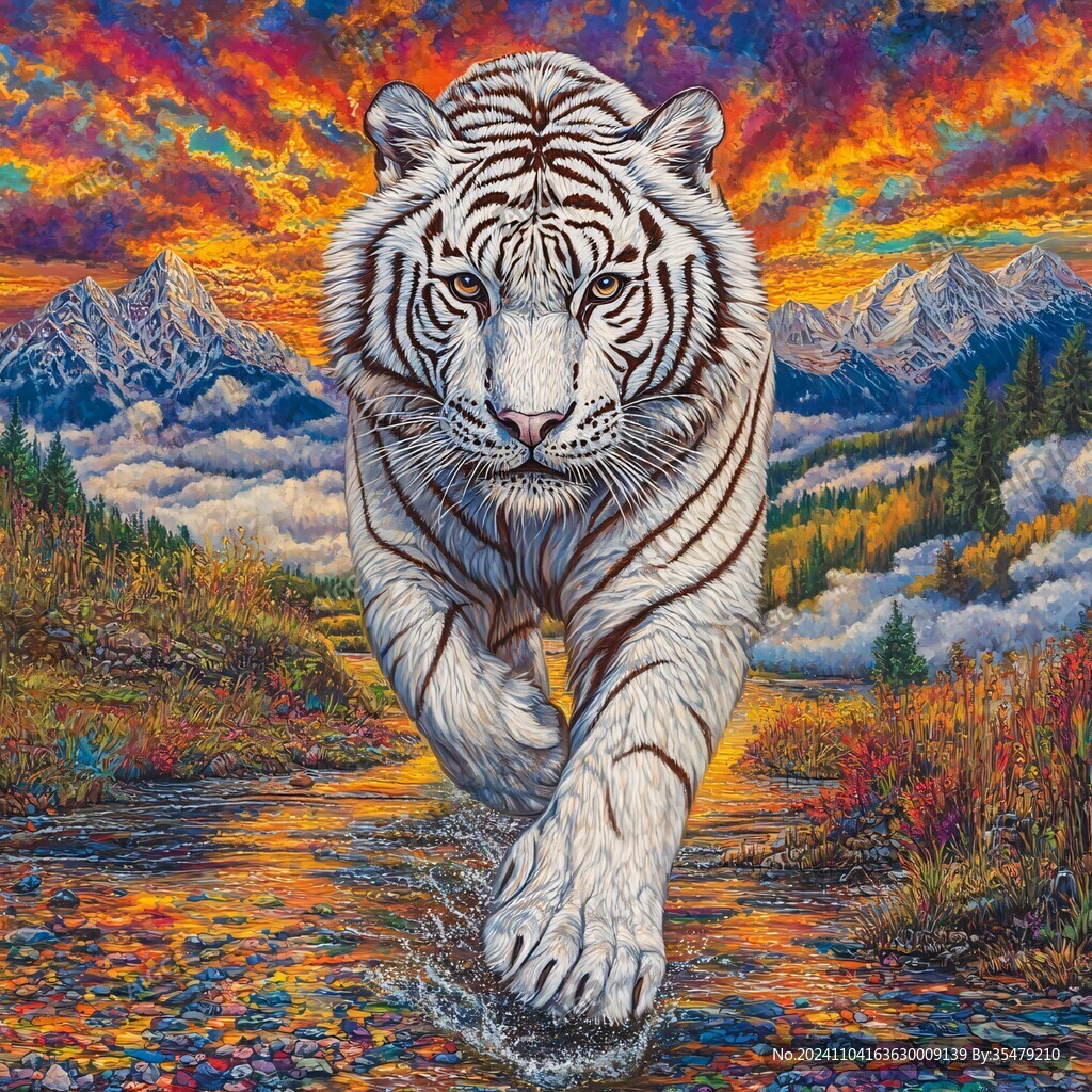 老虎立体画