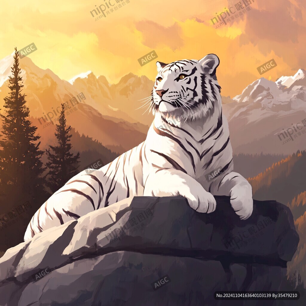 猛虎出山插画