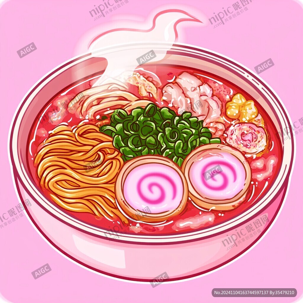 美味拉面插画