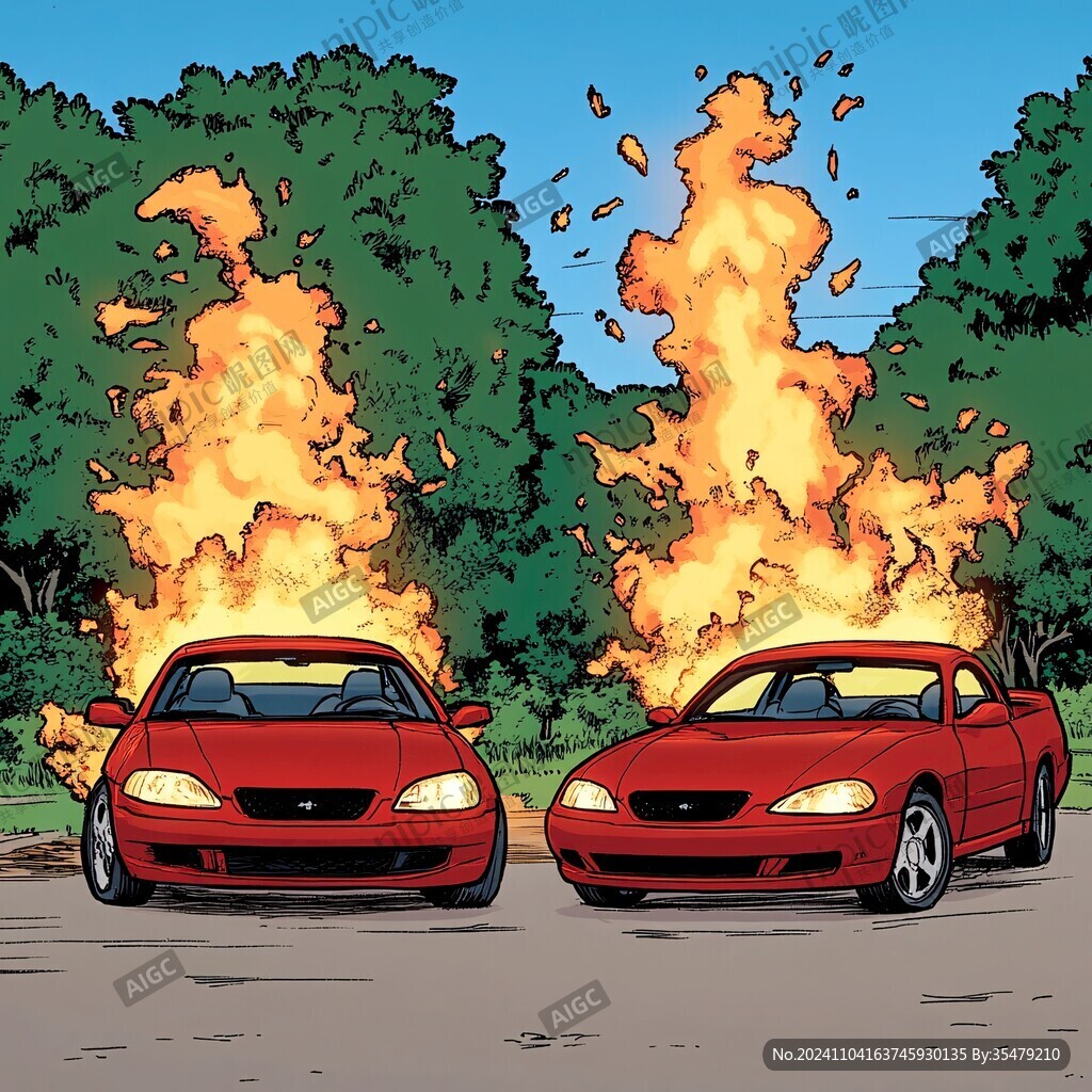 燃烧的汽车