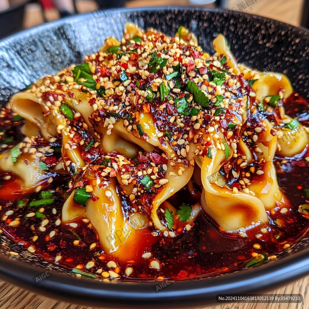 麻辣红油抄手